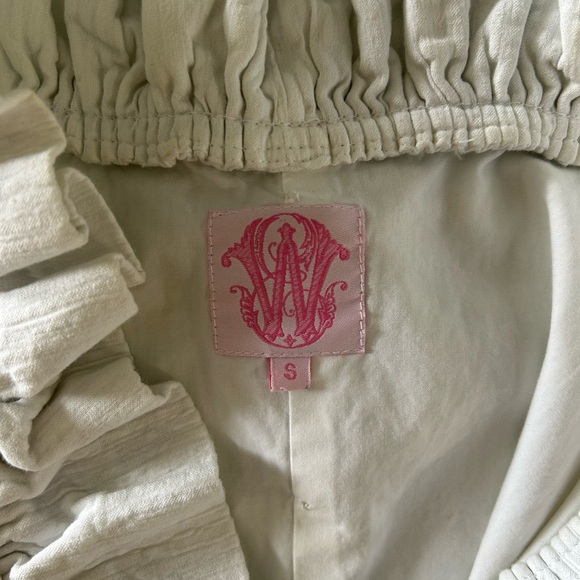 Preppy Ruffled Sleeveless White and Navy Mini Summer Dress - Picture 6 of 10